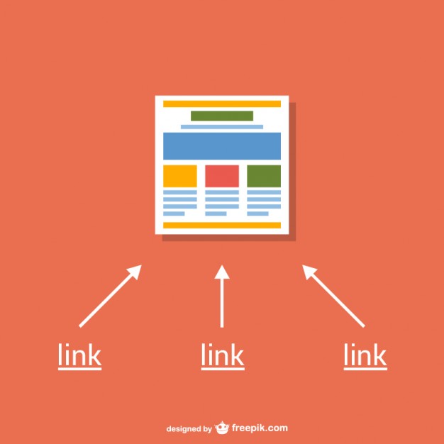 Diagram showing three links pointing up to a webpage, illustrating backlink building for blogs
